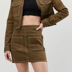 Stitch Twill Mini Skirt (OAK & FORT)